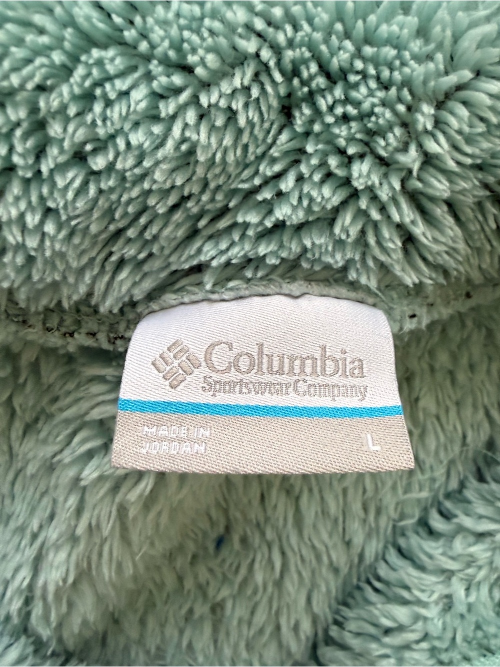 Columbia Light Mint Green Sherpa Fireside II Full Zip Sherpa Fleece Jacket SZ L - Picture 7 of 12